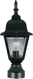 Black One Light Outdoor Pole Post Lantern from the Builder Cast Collection - Picture 1 of 2