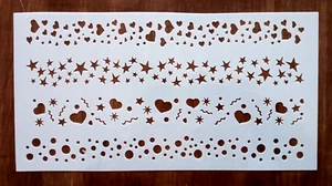 HEARTS STARS CIRCLES STENCIL 230mm x 120mm - Picture 1 of 1