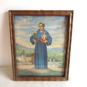 Vintage Litho St Anthony of Padua Christ/Catholic/religious Framed - Picture 1 of 3