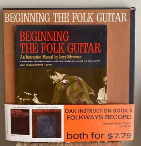 BEGINNING THE FOLK GUITAR BY JERRY SILVERMAN ORIG 1964 FOLKWAYS BOX + INSERTS NM - Picture 1 of 5