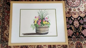 J. Erickson Signed Floral Watercolor Painting - Picture 1 of 6
