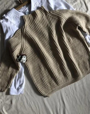 Brunello Cucinelli Women Sweater Lana Cashmere Size M beige Knitted  - Image 1 of 4