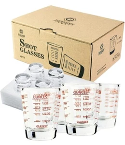 GLASKEY Shot Glass Measuring Cup Set of 6, 1oz - Picture 1 of 4