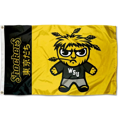 Wichita State Shockers Kawaii Tokyodachi Mascot 3x5 Banner Flag Cover