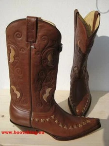 Botas de vaquero Rancho Boots marrón nuevo cuero hechas a mano talla 38 a 44 - Imagen 1 de 4