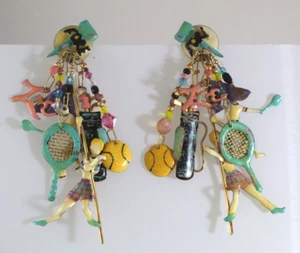 New on Sleeve Vintage 1989 Lunch at the Ritz COUNTRY CLUB earrings - Picture 1 of 9