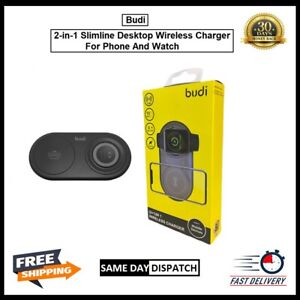Budi 2-in-1 Slimline Desktop Wireless Charger For Phone And Watch