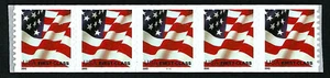 USA, SCOTT # 3622, COIL STRIP OF 5 PNC #1111 NON-DENOMINATED YEAR 2002 FLAG, MNH - Picture 1 of 1