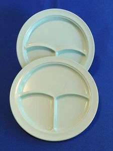 Juego de 2 platos divididos redondos vintage espuma marina verde melamina - Imagen 1 de 3