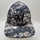 Milwaukee Brewers FlexFit Camo White Mesh Cap Hat Pacific Headwear  Fitted S-M