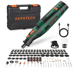 Cordless Rotary Tool Kit, 8V 2.0Ah Rechargeable Battery, 30000RPM 5-Speed - Picture 1 of 9