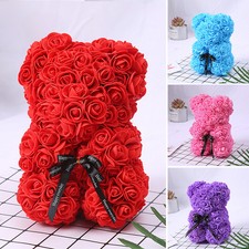 Splendido Rose Schiuma Teddy Bear Fiori Regalo di Compleanno Matrimonio 25cm
