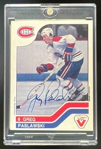 1983-84 Vachon Hockey Cards Greg Paslawski #52 Canadiens PSA/DNA Authentic Auto - Picture 1 of 2