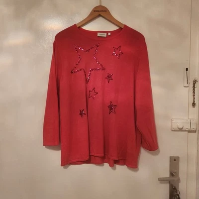 Strickpulli Gr Xl Canda mit Glitzer Sterne Damen Strickpullover Dünn - Bild 1 von 4
