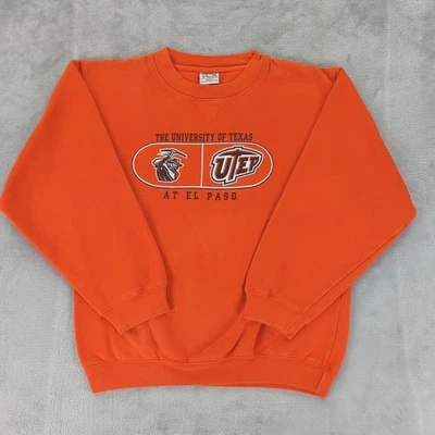 Sudadera UTEP Miners TCX The Cotton Exchange Naranja Manga Larga Hombres Pequeña Foto 1 de 4