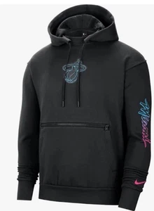 Nike Miami Heat ViceVersa City Edition Courtside Hoodie Black Blue Pink Sz M NEW - Picture 1 of 5