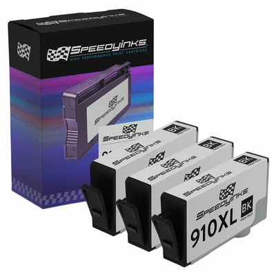 Speedy 3PK REMAN HP 910XL 3YL65AN HY Black Ink OfficeJet 8010 8020 8025 8030 - Image 1 of 4