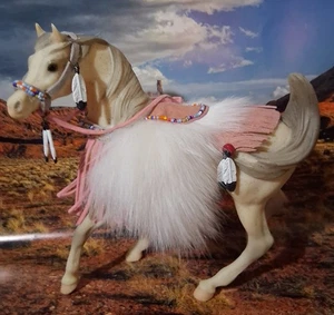 OOAK Breyer #411 Sham Flea Bitten Grey Arabian Stallion with Native Indian Tack - Picture 1 of 12