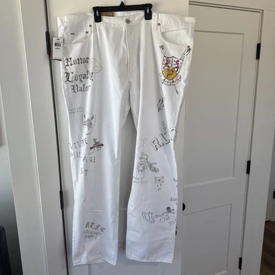 Polo Ralph Lauren Hampton Relaxed Straight Jeans Mens 44Bx34 New york White New - Image 1 of 4