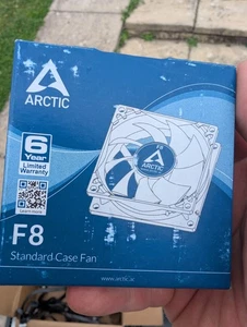 ARCTIC F8 80mm 8cm Black High Performance PC Case Fan 2000RPM 31CFM 12V 3-Pin - Afbeelding 1 van 3
