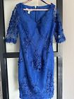 Veromia Occassions VO4999 Colbolt blue dress size 10 Appliqué Lace Overlay NEW