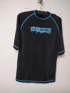 US Divers Polyester/Spandex Unisex Logo T Shirt Large - USA Black - Picture 1 of 16