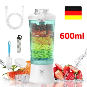 600ml Mini Standmixer Tragbar Mixer Smoothie Maker To Go mit 6-Klingen Edelstahl - Bild 1 von 17