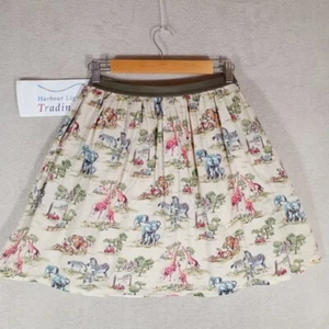 Cath Kidston London Skirt Women Animal Safari Zoo Cotton S 8/10 Giraffe Elephant - Picture 1 of 16