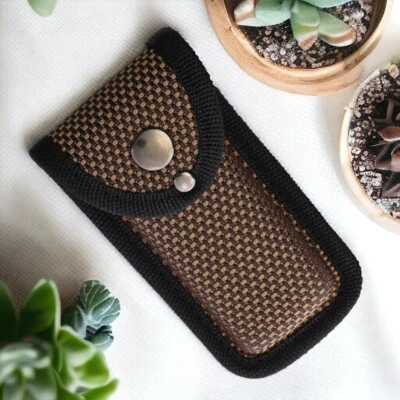 NEW Folding Knife Sheath Brown Woven Nylon for 4.5" Pocket Multi-Tool EDC Black - Image 1 of 2