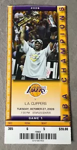 Kobe Bryant RARE Los Angeles Lakers 2009-2010 season opener ticket in MINT cond! - Imagen 1 de 4