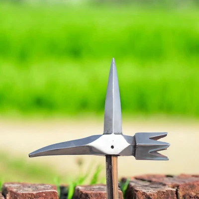 Réplica de arma de colección de martillos de guerra medievales de acero al carbono forjado a mano Foto 1 de 4
