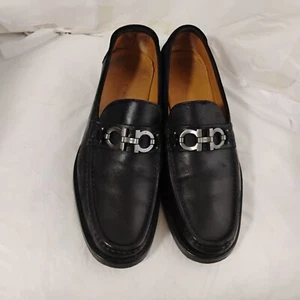 Mocassins homme Salvatore Ferragamo Gancini en cuir très vieilli 10,5D - Photo 1/16