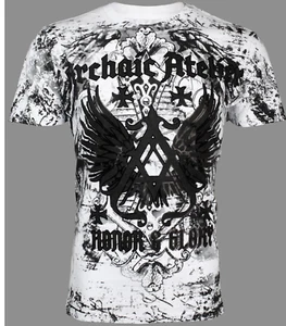 Camiseta para hombre Archaic By Affliction ACHILLES alas blancas motociclista S-5XL - Imagen 1 de 8