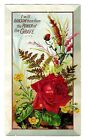 c1890's Large Victorian Trade Card The Power of the Grave, Red Roses