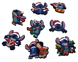Lot of 8 Disney Crocs Shoe Charms STITCH Christmas Unisex Kids Accessory NEW - Picture 1 of 11