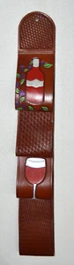Tooled Leather hanging wine bottle holder - Picture 1 of 7