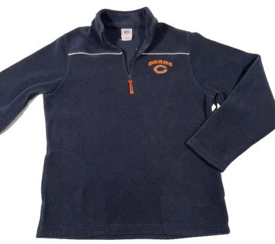 Chicago Bears NFL For Her Fleece Quarter Zip Embroidered Large  Football Y2K - Image 1 of 4