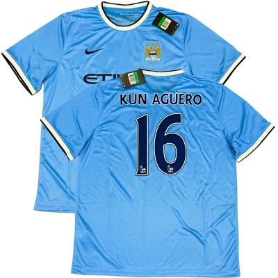 2013/14 Manchester City Home Jersey #16 Kun Aguero XL Nike Soccer Premier League - Image 1 of 4