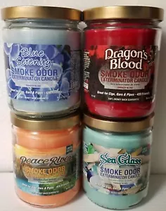 Smoke Odor Exterminator 13 oz Jar Blue Serenity, Assortment Set of (4) Candles. - Picture 1 of 5