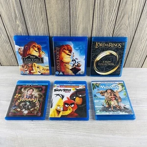 Blu Ray Children Movies Lion King, The Angry Birds, Jumanji, Moana Lot Of 6 - Picture 1 of 23