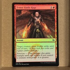 MTG ~ FOIL ~ 1x Temur Battle Rage ~ FRF Fate Reforged ~ #116 ~ Red Common ~ NM