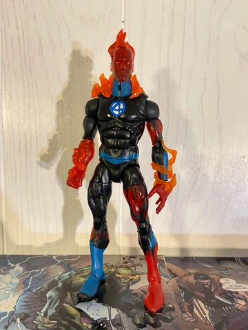 Custom Marvel Legends “Human Torch” Johnny Storm Fantastic Four 6" Action Figure Cover