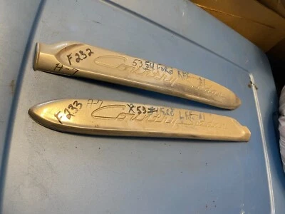 1953 Ford Country Sedan Front Fender Emblem Marker Badge chrome trim pair OEM 53 - Изображение 1 из 4