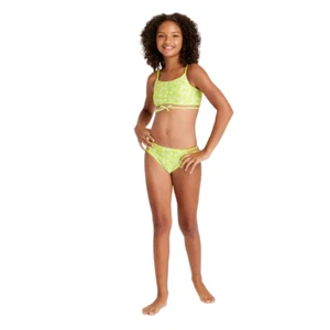 Girls Make a Wish 2pc Bikini Set art class Lime Green Size XS 4/5 - Picture 1 of 3