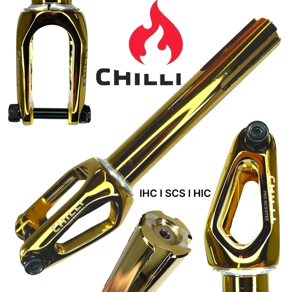 Chilli Pro Slim Cut Stunt-Scooter Fork Roller Gabel IHC I SCS I HIC Crown Gold