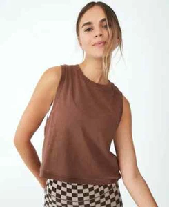 Cotton On Body Damen Gr. XL All Things Fabulous Cropped Muscle Tank Top Braun - Bild 1 von 6