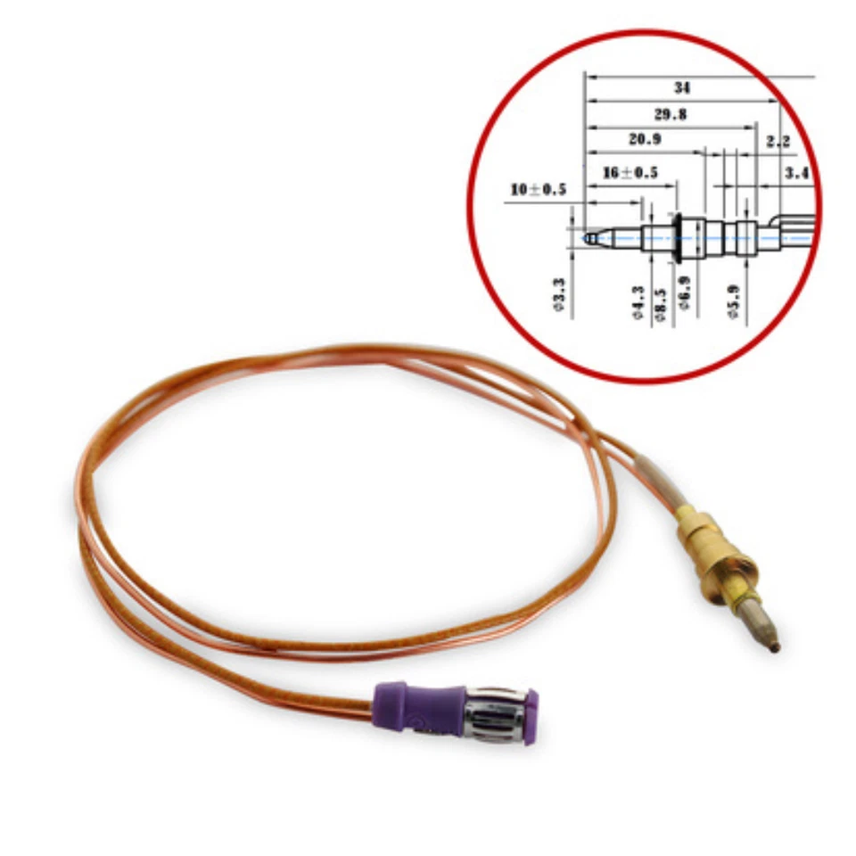 REX-ELECTROLUX-AEG ZANUSSI Termocoppia cucina piano cottura Rex Electrolux Aeg Zanussi 520 mm 3570140024