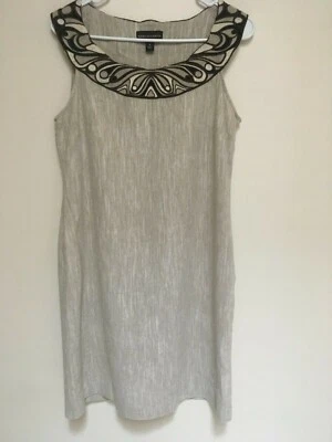 DANA BUCHMAN Womens Size 6 Dress Embroidery Scooped Neck Sleeveless  Side Zipper - Image 1 of 4