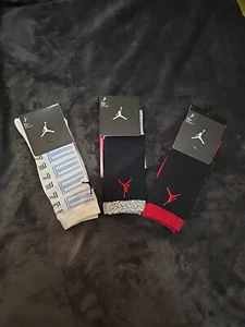 RARE Nike Jordan RETRO 3 4 11 COLUMBIA ELEPHANT Print Crew Socks Large 8-12 Red - Picture 1 of 9