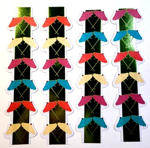 Cocktail Umbrellas Bar Nightclub Party Foil Accents Stickers 4pc 6" x 1-1/2" H - Picture 1 of 2